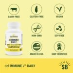 Del-Immune V Daily by Stellar Biotics, All-Natural Immune Support & Gut Health, Immediate Care, Metabiotic: NextGen Probiotic Therapy (60 Caps) - Image 3