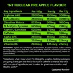 NXT Nutrition TNT Nuclear PRE Workout – 4 in 1 Energy Drink with Citrulline, Beta Alanine, Arginine AKG, Vitamin B, Caffeine for Insane Energy, Muscle Pump, Endurance and Focus - 240 Gram, Apple - Image 3