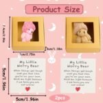 2PCS My Little Worry Bear in a Box, Mini Plush Anxiety Teddy Bears with Card, Pocket Hug Gift for Kids and Adults, Stress Relief Companion for Emotional Support (Pink and Brown) - Image 3