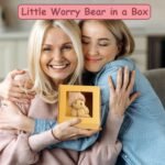2PCS My Little Worry Bear in a Box, Mini Plush Anxiety Teddy Bears with Card, Pocket Hug Gift for Kids and Adults, Stress Relief Companion for Emotional Support (Pink and Brown) - Image 4