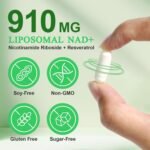 NAD+ 910mg Supplement with Nicotinamide Riboside & Resveratrol -Plant-Based Capsules (120 Count) for Youthful Vitality,Cellular Energy Support & Healthy Aging - Image 6