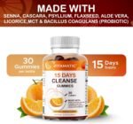 Vitamatic 15 Day Cleanse Gummies, Senna, Cascara, Psyllium, Flaxseed, Aloe Vera, Licorice, MCT, Probiotic - Image 5
