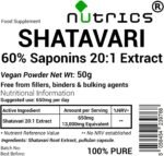 60% Saponins SHATAVARI Root 20:1 Extract Powder 50g - Asparagus Racemosus - No fillers Binders or Bulking Agents (50g Extract Powder, 1, Count) - Image 3