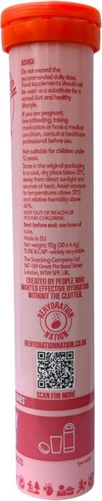 Punchy Peach Hydration Tablets – Sugar-Free Electrolytes with Potassium, Calcium & Magnesium – Fast-Dissolving Vegan Supplement, 20 Servings - Image 3