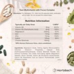 Multivitamin Tablets for Teenagers with Focus Complex | 180 Capsules | High Strength Complex with Vitamin B6, B5, Magnesium, Iron and Zinc | Vegan Supplement for Teens 13+ | by Horbaach - Image 4