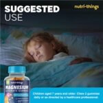 Magnesium Glycinate Gummies Kids - Chewable Magnesium Supplement for Children - Supports Calm, Relaxation & Healthy Growth - Gentle on Tummies - Wild Berry Flavour - 100mg Per Serving - 60 Gummies - Image 5