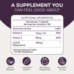 CoQ10 Supplement (4-Month Supply) Coenzyme Q10 Ubiquinone High Strength 120 Vegan Capsules with Vitamin C and E - 200mg, No Synthetic Additives, Made in UK - Image 5