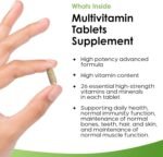 Multivitamin & Minerals - 365 Vegan Multivitamins Tablets (1 Year Supply) with Iron High Strength - 26 Essential Active Multivitamin Tablets for Women & Men A-Z Complete Daily Vitamins UK Made - Image 3