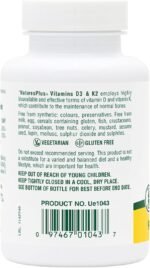 NaturesPlus Vitamin D3 Vitamin K2-1000 IU Vitamin D Supplement with 100 mcg Vitamin K – Bones and Immune System Support - Gluten Free, Vegetarian - 90 Capsules - Image 4