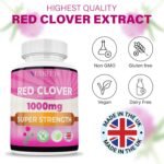 Red Clover Tablets 1000mg 200 Vegan Tablets Super Strength UK Made Menopause Supplement - 200 Day Supply - Image 4