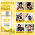 Magnesium Glycinate Gummies 1600mg - Sugar-Free Magnesium Supplement with Calcium, Potassium Vitamin D, B6 & CoQ10 for Calm Mood & Muscle, Sleep Support 60 Gummies (1X) - Image 4
