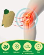 Knee Patch, 26Pcs Pain Relief Patch for Knee, Deep Heat Patches for Knee, Neck, Shoulder, Sore Muscles and Joint Pain- Fast Acting, Up to 24h No Side Effect Wormwood Herbal Knee Patches - Image 4