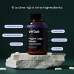 Virtue Night Cap Sleep | Magnesium Glycinate Sleep Aid with 6 Active Ingredients | Natural Magnesium Sleep Supplement | 60 Vegan Capsules - Image 4