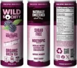 Wild Society Natural Energy Drink + Nootropics (12 pack) - 100 mg Organic Caffeine from Green Tea - Zero Sugar & Zero Calories - Monk Fruit Sweetened - Clean Ingredients - Fuel Mind & Body - Black - Image 3