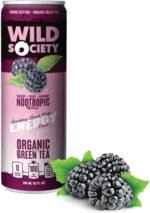 Wild Society Natural Energy Drink + Nootropics (12 pack) - 100 mg Organic Caffeine from Green Tea - Zero Sugar & Zero Calories - Monk Fruit Sweetened - Clean Ingredients - Fuel Mind & Body - Black - Image 8