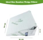 𝗣𝗿𝗲𝗺𝗶𝘂𝗺 Bamboo Bed Wedge Pillow - Deeper Sleep - Antibacterial, Breathable Contouring Support Stay Cool Memory Foam Cushion with Left Side Pockets - Image 6
