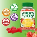 Chewy Vites Adult High Strength Vitamin D3, 60 Vitamin D Gummies, 25 micrograms 1000 IU, 2 Months Supply, Vegan, Real Fruit Juice, Strawberry Flavour - Image 5
