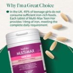 Nature's Best Multi-Max Multivitamin for Teen Her - Growth & Development Support for Girls 13-19 - with Iron, Vitamin B6 & Vitamin C - UK Made - 90 Tablets (3 Months' Supply) - Image 4