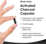 Activated Charcoal Capsules - 120 High Strength Activated Charcoal Tablets Alternative - 1040mg Per Serving, Helps Reduce Excessive Flatulence After Eating - Made in UK by New Leaf - Image 3