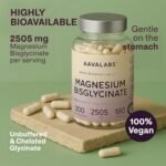 Chelated Magnesium Bisglycinate 2505mg per Daily Dose (Elemental 300 mg) - Unbuffered High Strength Magnesium Supplements for Women and Men –180 Capsules - Vegan - Image 3