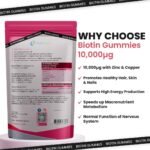 Biotin Gummies 10,000mcg | 60 Vegan Gummies | 60 Day Supply | for Hair Growth & Skin & Nails Health | Natural Peach Flavour | Vitamin B7 Gummies | Gelatine Free | Sugar Free | Non-GMO | by NutriVolv - Image 4