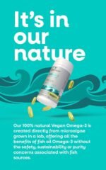 Vegetology, Vegan Omega 3 Capsules High Strength, 800mg of EPA DHA from Algae Oil, with Added Vitamin D3, Supports Heart, Brain Function and Eye Health, 60 Capsules, UK Made - Image 3