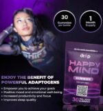 Happy Mind Gummies - Lions Mane & Ashwagandha Gummies for Adults, Enhanced with Vitamin B5 & Zinc, Sugar-Free, No Artificial Flavors - Mood - Helps with Stress & Anxiety - Image 3