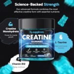 4X Creatine Gummies 5000mg Lab-Tested 120ct Max Strength Muscle Growth/Recovery Supplements for Men & Women Creatine Monohydrate Plus B12 and L-Taurine Chewable Gummies, Blueberry Flavour - Image 5