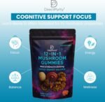 12-in-1 Mushroom Gummies Complex – 3500mg Includes,Lions Mane, Cordyceps, Mushrooms – Premium Mushroom Supplement – Natural Nootropic & Immune Support – Vegan Gummies - Image 5