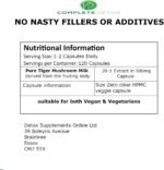 Tiger Milk Mushroom Capsules 500mg | High Strength | Pure & Natural Supplement | No Fillers or Binders | Vegan | Cognitive & Immune Support | Made in UK by Complete Detox - Image 3