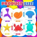 6pcs Textured Worry Stones,Sensory Fidget Toys,Ocean Animal Emotional Support Toys Special Needs Stress Autism Anxiety Relief Learning Gift Toys Toddler Kids Adults Classroom - Image 3