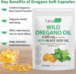 1 Pack Oregano Oil Supplement, Oil of Oregano Softgels, Organic Oregano Oil Supplement Capsules, 2 in 1 6000mg Oil of Oregano with Black Seed Oil - Image 5
