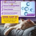 Cat Melatonin -Liquid Melatonin for Dogs & Cats - Sleep Aid Treatment Drops for Anxiety & Stress Relief -Cat Calming Supplement for Kitten Ease & Better Sleep, 60ml/Bottle - Image 3
