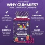NKD Living Kids Night-Time Gummies – No Added Sugar - Natural Sleep Support with Magnesium, Chamomile & Lemon Balm – Calm & Relaxation for Children – Non-GMO, Vegan & Gluten-Free – 60 Gummies - Image 3