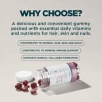 Myvitamins Hair, Skin and Nails Gummies – Biotin Hair Growth, Zinc & Vitamin C – Hair Vitamins for Women & Men – Hair Growth & Skin Support – Strawberry Gummies – 60 Vegan Chewable Supplements - Image 3