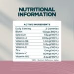 Myvitamins Hair, Skin and Nails Gummies – Biotin Hair Growth, Zinc & Vitamin C – Hair Vitamins for Women & Men – Hair Growth & Skin Support – Strawberry Gummies – 60 Vegan Chewable Supplements - Image 5