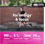 Optimum Nutrition Essential Amino Energy + Electrolytes, Ready to Drink Sugar Free EAA Energy Drink with Electrolytes and Caffeine, Workout Supplement for Men and Women, Pink Lemonade, 24x250 ml - Image 4