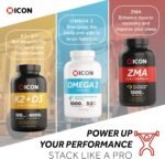 ICON Nutrition ZMA Supplement - 1500mg Per Serving, Sleep Vitamin Supplement, 3-in-1 Formula, Better Sleep Performance, Muscle Strength, Zinc, Magnesium and Vitamin B6-90 Tablets (1 Month Supply) - Image 6