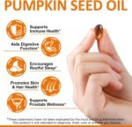 Pumpkin Seed Oil Capsules, 600PCS Pumpkin Seed Oil for Hair Growth & Prostate Health, Supports Urinary, Cold Pressed 2-in-1 Formula, Herbal Supplement Skin Care (2 PCS) - Image 3