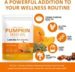 Pumpkin Seed Oil Capsules, 600PCS Pumpkin Seed Oil for Hair Growth & Prostate Health, Supports Urinary, Cold Pressed 2-in-1 Formula, Herbal Supplement Skin Care (2 PCS) - Image 6