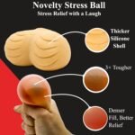Novelty Balls Stress Relief Ball for Adults Hand Wrist Grip Squeeze Exercise - Naughty Funny Sensory Gag Gift for Men Women Her Him Secret Santa Office Christmas Stocking Filler - 1 Supplied - Image 3