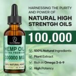 Premium Natural Oil 100000mg, 100% Natural Ingredients, Enrich Omega 3-6-9, Improve Sleep, GMO-Free (60 ml (Pack of 2)) - Image 4
