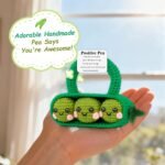 Positive Crochet Plant, Cute Emotional Support Crochet Pea with Positive Energy Card, Unique Emotional Support Gift for Friends, Coworkers, Students, New Graduates, Anxiety Sufferers - Image 4