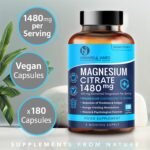 Magnesium Citrate 1480mg - 180 Vegan Capsules not Tablets - Providing 444mg Elemental Magnesium - 3 Month Supply - High Strength Supplements - Made in The UK by Howard & James - Image 3