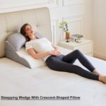 Orthopedic Bed Wedge Pillow with Removable Crescent Pillow - Support for Sleeping, Sitting, Acid Reflux & Post-Surgery Recovery - Adjustable Neck, Back & Elbow Cushion - White & Grey - Image 4