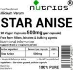 Star Anise 500mg x 90 V Capsules - 100% Pure - Free from fillers, Binders & Bulking Agents - Vegan Vegetarian - Image 3