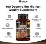Reishi Mushroom Capsules - High Strength 4000mg Mushroom Supplements - 120 Vegan Mushroom Powder Capsules - Reishi Supplement 100% from The Fruiting Body Made in UK by New Leaf - Image 5