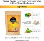 Super Brain- Moringa with Ashwagandha Lion Mane Mushroom 8600mg- 100% Natural- No Added Fillers or Binders- Boost Your brainpower and Enhance Mental Clarity - Image 4