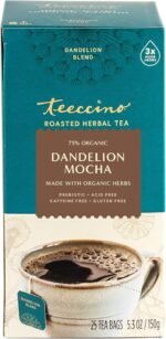 Teeccino Dandelion Mocha Tea - Caffeine-Free, Roasted Herbal Tea with Prebiotics, 3x More Herbs than Regular Tea Bags - Gluten-Free, Acid-Free Coffee Alternative - 25 Tea Bags - Image 4