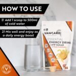 Vangard Essential Energy Drink - Citrus Flavour (270g - 30 Servings), Everyday Energy & Hydration Powder With Low Sugar and Vitamin B12 - Image 4